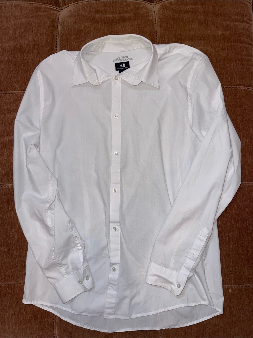 H&M White Long-Sleeve Dress Shirt